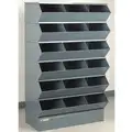 59-1/4" Steel Sectional Bin Unit with 5000 lb. Load Capacity, Gray; Number of Compartments: 18