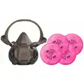 3M Half Mask Respirator Kit, Rugged Comfort 6500 Series, M, Includes (4) P100 Filter