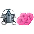 Half Mask Respirator Kit, 7500 Series, L, Includes (4) P100 Filter, Resealable Storage Bag