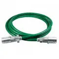 Grote UltraLink 12 ft. 7-Way ABS Cord Straight, Green, Zinc Die-Cast Plugs