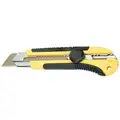 Ability One Heavy Duty Snap-Off Utility Knife with 8 Segments; 6" x 1", Black/Yellow