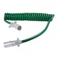 Grote UltraLink 20 ft. 7-Way ABS Cord Coiled, Green, Zinc Die-Cast Plugs