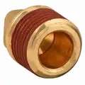 Square Head Plug: Brass, 1/4 in Fitting Pipe Size, Male NPT, 3/4 in Overall Lg