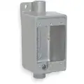 Hubbell Killark Weatherproof Electrical Box, 1-Gang, 2-Inlet, Malleable Iron