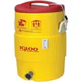 Igloo 5 gal. Beverage Dispenser with Ice Retention of Up to 2 days; Yellow Cooler with Red Lid
