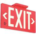Plastic, Exit Sign, 15-7/8" Width, 8-5/8" Height, With Mounting Holes, Exit (Double Arrows)