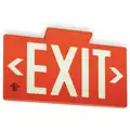 Plastic, Exit Sign, 15-3/8" Width, 8-3/4" Height, With Mounting Holes, Exit (Double Arrows)