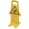 Rubbermaid Floor Safety Sign: Polypropylene, 25 in x 13 in x 13 1/4 in Nominal Sign Size, Not Retroreflective