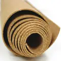 Cork, Roll: 8 ft Lg, 4 ft Wd, 1/8 in Thick, Plain Backing, Fine Grain Size, Tan