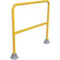 48" L Steel Handrail Section, Yellow; Round Handrail Shape