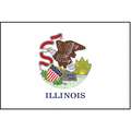 Nylglo State Flag: 3 ft. H, 5 ft. W, 20 ft. Min. Flagpole H, Outdoor, Illinois