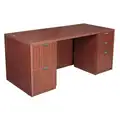 Regency Office Desk: Legacy Series, 66 in Overall Wd, 29 in, 30 in Overall Dp, Mahogany Top