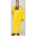 MIK 3-Piece Rain Suit with Jacket/Bib Overall, ANSI Class: Unrated, XL, Yellow, High Visibility: No