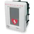 Defibrillator Storage Cabinet, White, 18" H x 14" W x 9-1/2" D, Includes 9 V Battery Powered Alarm