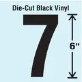 Stranco Inc Vinyl Number 7; 6" H x 3-1/4" W Character Size, Black