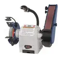 Dayton Combination Belt and Bench Grinder: Single Speed, For 6 in Max. Wheel Dia., 27 in Belt Lg