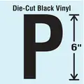 Stranco Inc Vinyl Letter P; 6" H x 3-1/2" W Character Size, Black