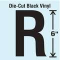 Stranco Inc Vinyl Letter R; 6" H x 3-1/2" W Character Size, Black