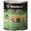 DAP Contact Cement: Weldwood Nonflammable, Gen Purpose, 1 qt, Can, Tan, Water-Resistant