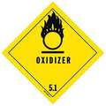 Oxidizer 5.1 DOT Container Label,  Self-Sticking Vinyl, Height: 4", Width: 4"
