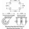 RWM Maintenance-Free Plate Caster: 8 in Wheel Dia., 1500 lb, 10 1/8 in Mounting Ht, Swivel Caster