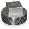 Square Head Plug: 316L Stainless Steel, 1 1/2" Fitting Pipe Size, Male NPT, Class 150