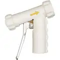 Sani-Lav Water Nozzle: 100 psi Max. Pressure, Trigger, 3/4 in GHT, Brass/Stainless Steel, White
