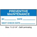 Inspection Label, Polyester, Height: 1" x Width: 2-1/4", 225 PK