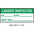 Inspection Label, Polyester, Height: 5/8" x Width: 1-1/2", 350 PK