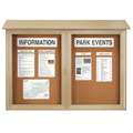 United Visual Products Push-Pin Outdoor Enclosed Bulletin Board, Natural Cork, 36 "H x 45" W, Sand