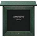 United Visual Products Letter Board Outdoor Enclosed Bulletin Board, Vinyl, 18"H x 18"W, Woodland Green