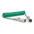 Grote 15 ft. Single Pole Liftgate Cord, Coiled, 4 AWG, Metal Plugs, Green
