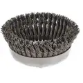 6" Knotted Wire Cup Brush, Arbor Hole Mounting, 0.035" Wire Dia. 1-3/8" Bristle Trim Length