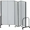 Screenflex 5 Panel Fully Assembled Portable Room Divider; 6 ft. H x 9 ft. 5" W, Gray
