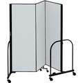 Screenflex 3 Panel Fully Assembled Portable Room Divider; 6 ft. H x 5 ft. 9" W, Gray