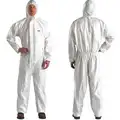 3M Hooded Disposable Coveralls with Elastic Material, White, L