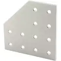 80/20 Joining Plate: 90&deg; Angled Flat Plate, 3/16 in x 4 in x 4 in, For 17/64 in Slot Wd, 10 Series, Silver