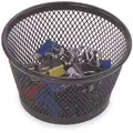 Rolodex Paper Clip Dish: 1 Compartments, Black, Metal Mesh, 2 1/16 in H, 4 11/32 in Wd
