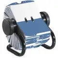 Rolodex Rotary Card File: Black, (200) 2-5/8 x 4 in Cards, 6 13/16 in L, 7 1/8 in W, 5 3/8 in Ht