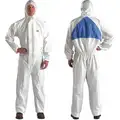 Hooded Coverall,White/Blue,
