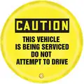 Accuform Signs Steering Wheel Message Cover, Yellow/Black, 24" Diameter