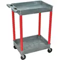 Luxor Thermoplastic Resin Flat Handle Utility Cart, 200 lb. Load Capacity, Number of Shelves: 2