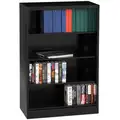 Tennsco Bookcase: Assembled, 4 Shelves, Black, 18 in Dp, 55 in H, 36 in W, 150 lb Shelf Capacity