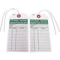 Badger Tag & Label Corp Eye Wash/Shower Inspection Record Tag: Paper, 5 3/4 in Ht, 2 7/8 in Wd, 5/16 in Hole Size, 25 PK
