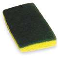 6" x 3-1/2" Nylon Scrubber Sponge, Green, Yellow, 20PK