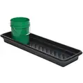 Spill Tray: 48 in L x 12 in W, 12 gal Spill Capacity, Black