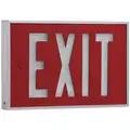 Isolite Universal Self-Luminous Exit Sign with Red Background and White Letters, 1 Side, 8-1/2" H x 12-3/4" W, 10 Yr. Warranty