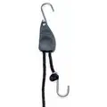 Rope Ratchet: 8 ft Lg, 3/16 in Dia, Polyester, Hook, Steel, Black, Includes Rope