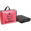 Steiner Fire Blanket and Pouch, Wool/Nylon Blend, 62" Blanket Width, 84" Blanket Length, Gray