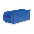 Akro-Mils Super Size Bin: 23 7/8 in Overall L, 11 in x 10 in, Blue, Stackable, 300 lb Load Capacity